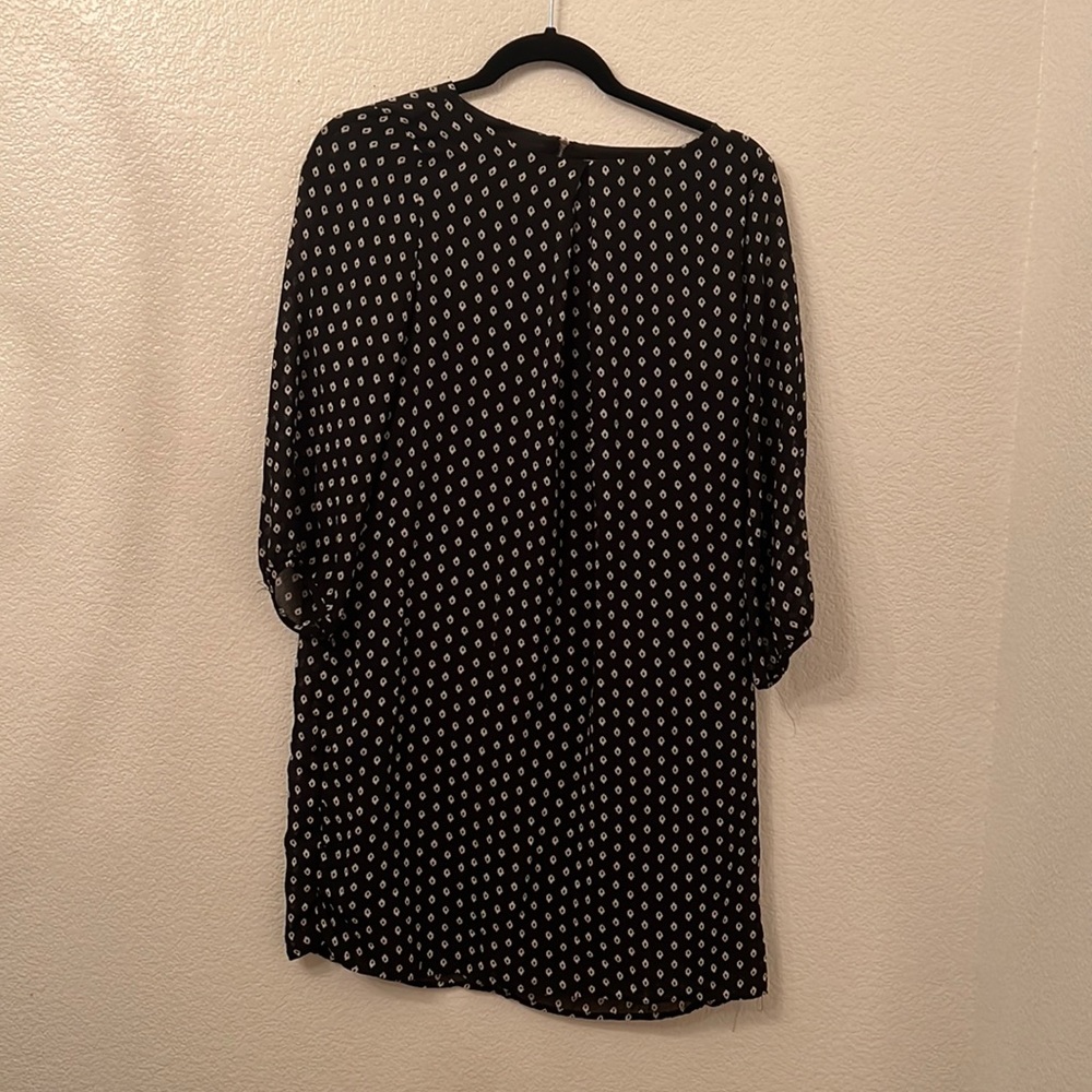 Black dress with white